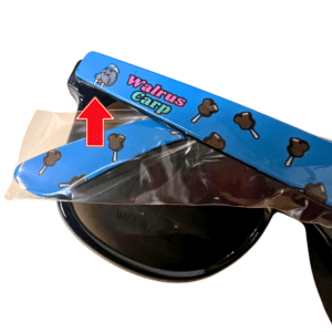 Minor Cosmetic Defect - Premium Bar Shades (Black Frame with Blue Lenses)