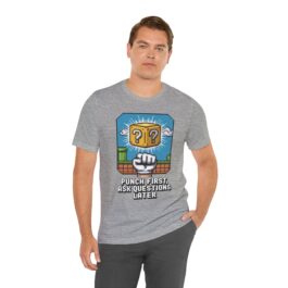 Ask Questions Later- Unisex Short Sleeve Tee Shirt - Athletic Heather, XL