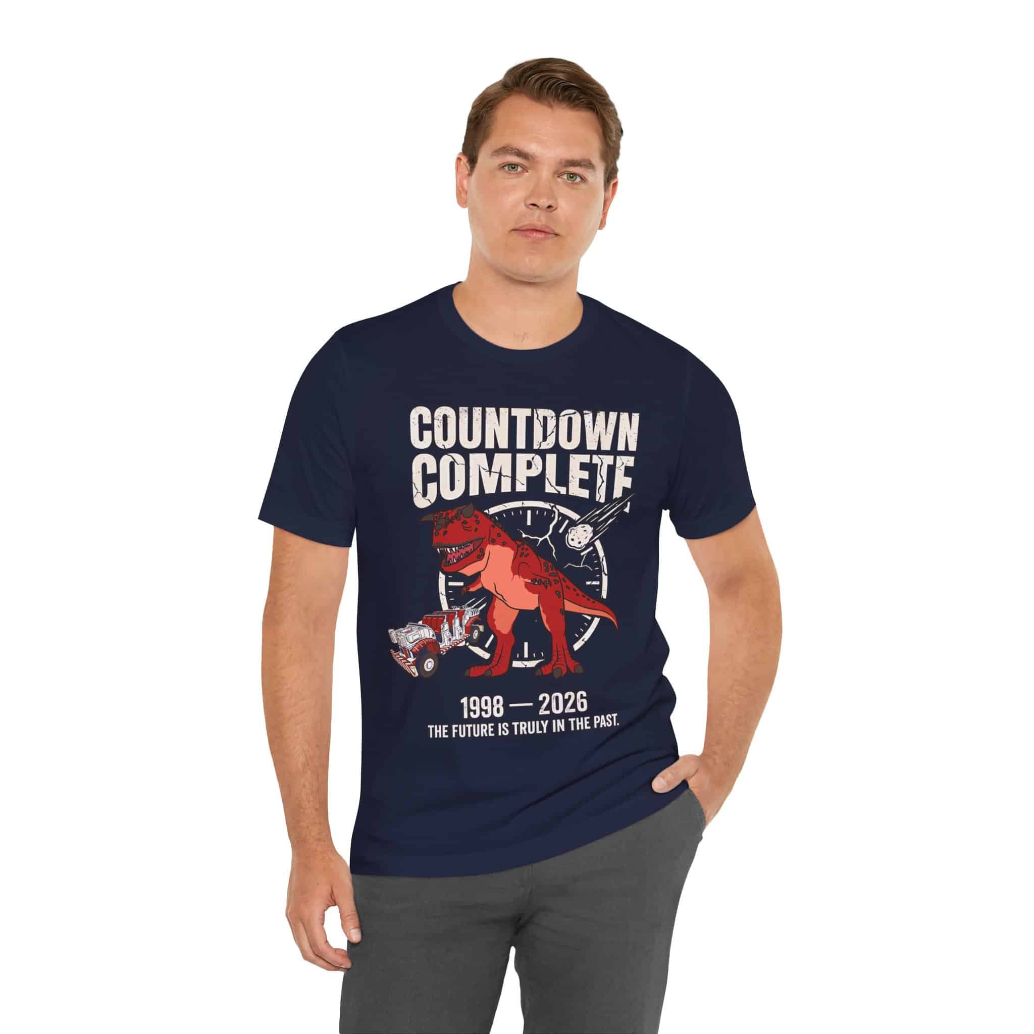 Countdown Complete Dino - Unisex Short Sleeve Tee Shirt - Image 2
