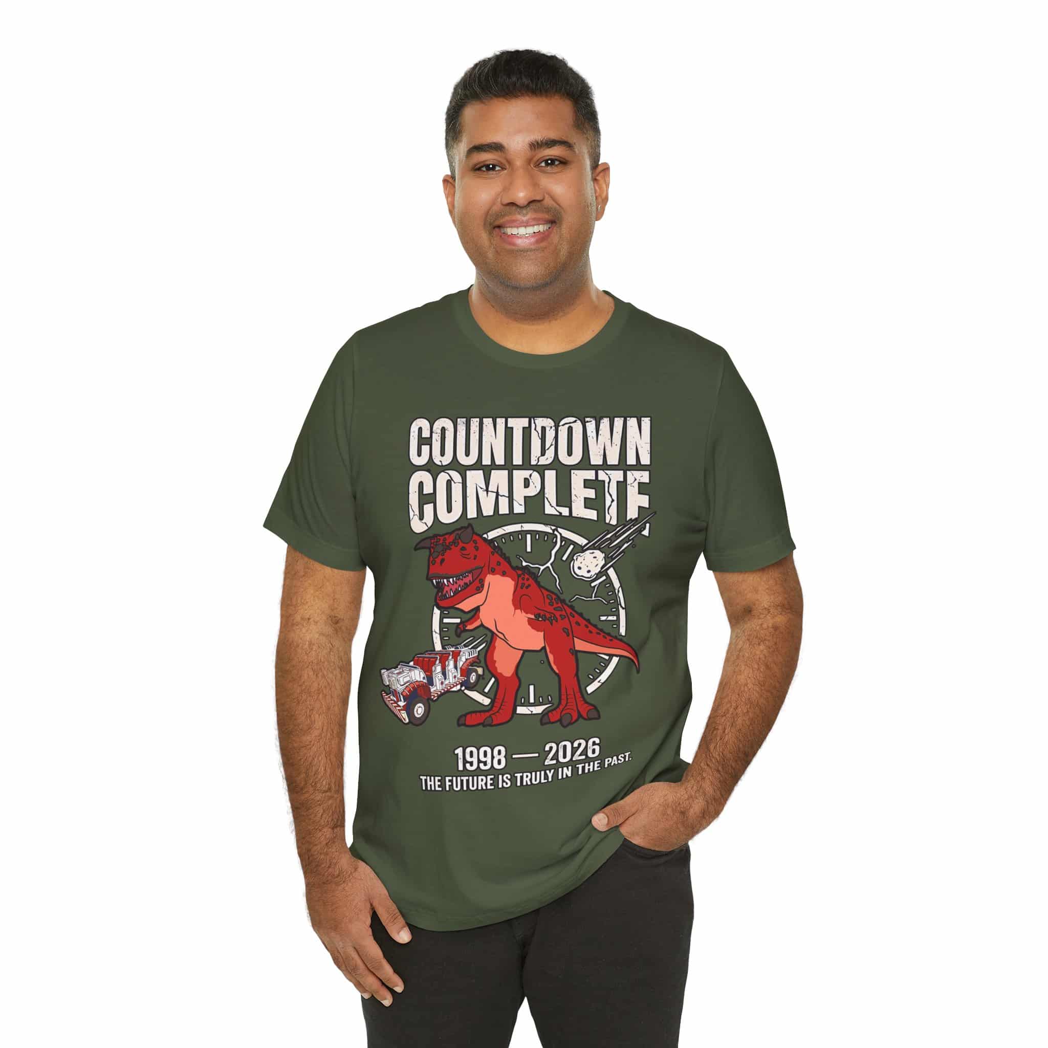 Countdown Complete Dino - Unisex Short Sleeve Tee Shirt - Image 5