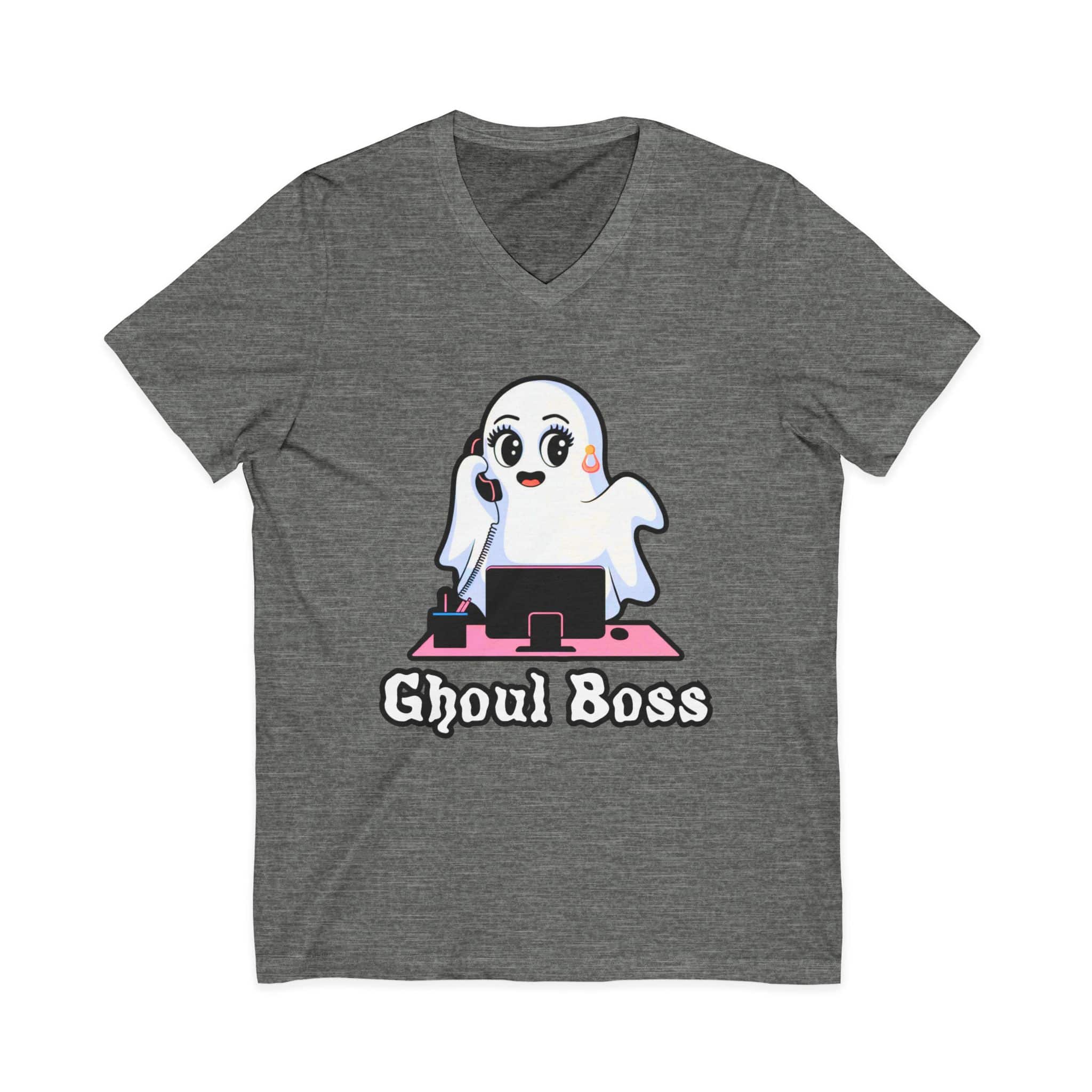 Ghoul Boss- Unisex Jersey Short Sleeve V-Neck Tee