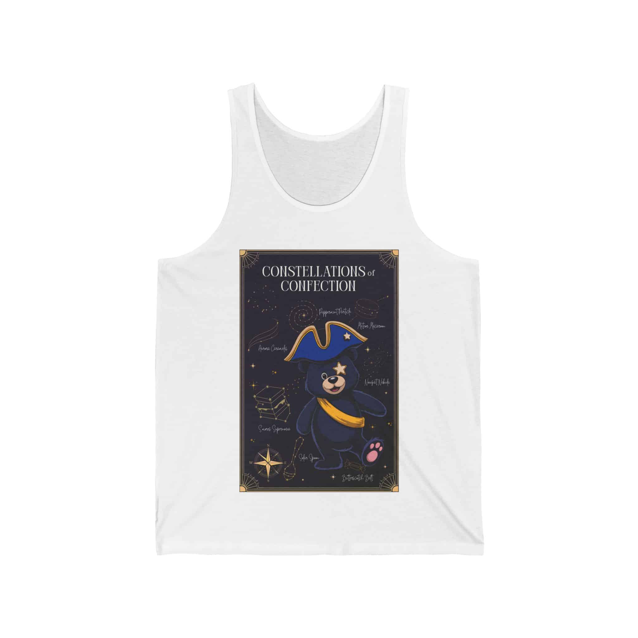 Constellations of Confection (Captain Choco) - Unisex Jersey Tank Top - Image 4