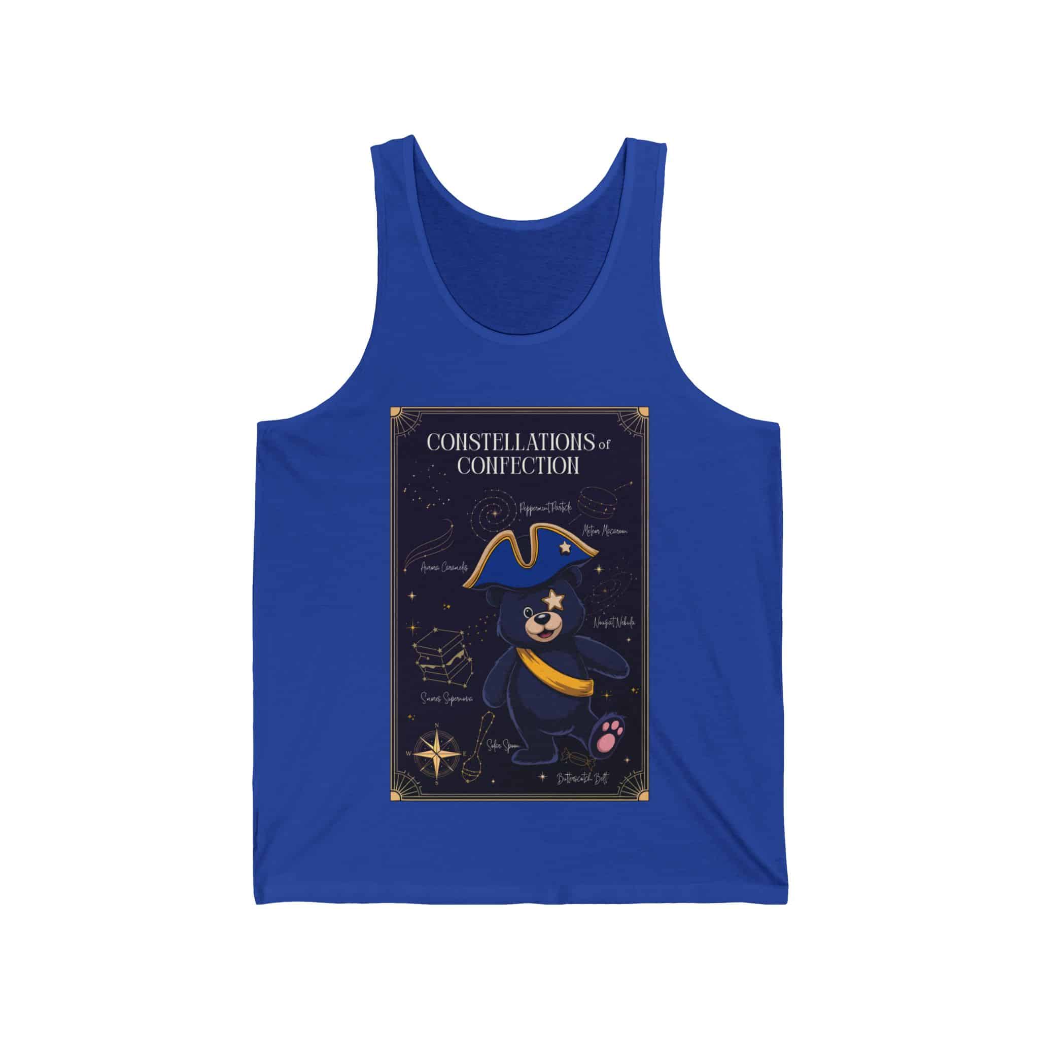 Constellations of Confection (Captain Choco) - Unisex Jersey Tank Top - Image 3